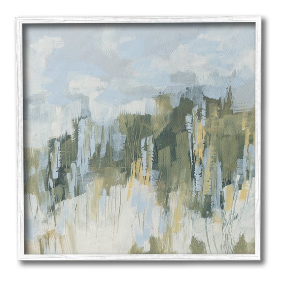 Stupell Industries Abstract Rural Nature Abstract Painting White Framed Art Print Wall Art, 12 x 12