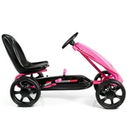 Topbuy Pedal Go Kart Kids Bike Ride on Toys W/ 4 Wheels & Adjustable Seat Pink/Black