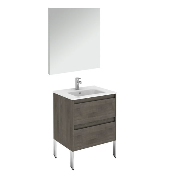 Ws Bath Collections Ambra 60F Pack 1 Ambra 24" Free Standing Single Basin Vanity Set -