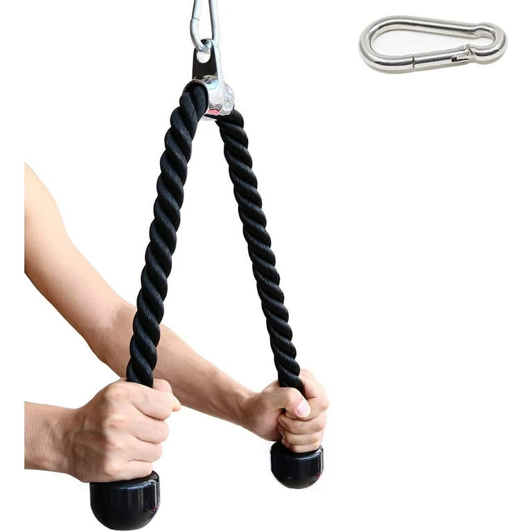 Tricep Rope 27 & 35 inches 2 Colors Fitness Attachment Cable Machine  Pulldown Heavy Duty Coated Nylon Rope with Solid Rubber Ends (27'' Black) -  Yahoo Shopping