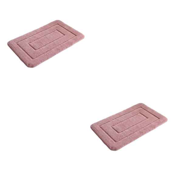 Matsuzay Exquisita alfombrilla artesanal para baño Absorción de agua segura Antideslizante Agarre fuerte Alfombra Inodoro Rosa 40x60CM Rosa 40x60CM 2Conjunto