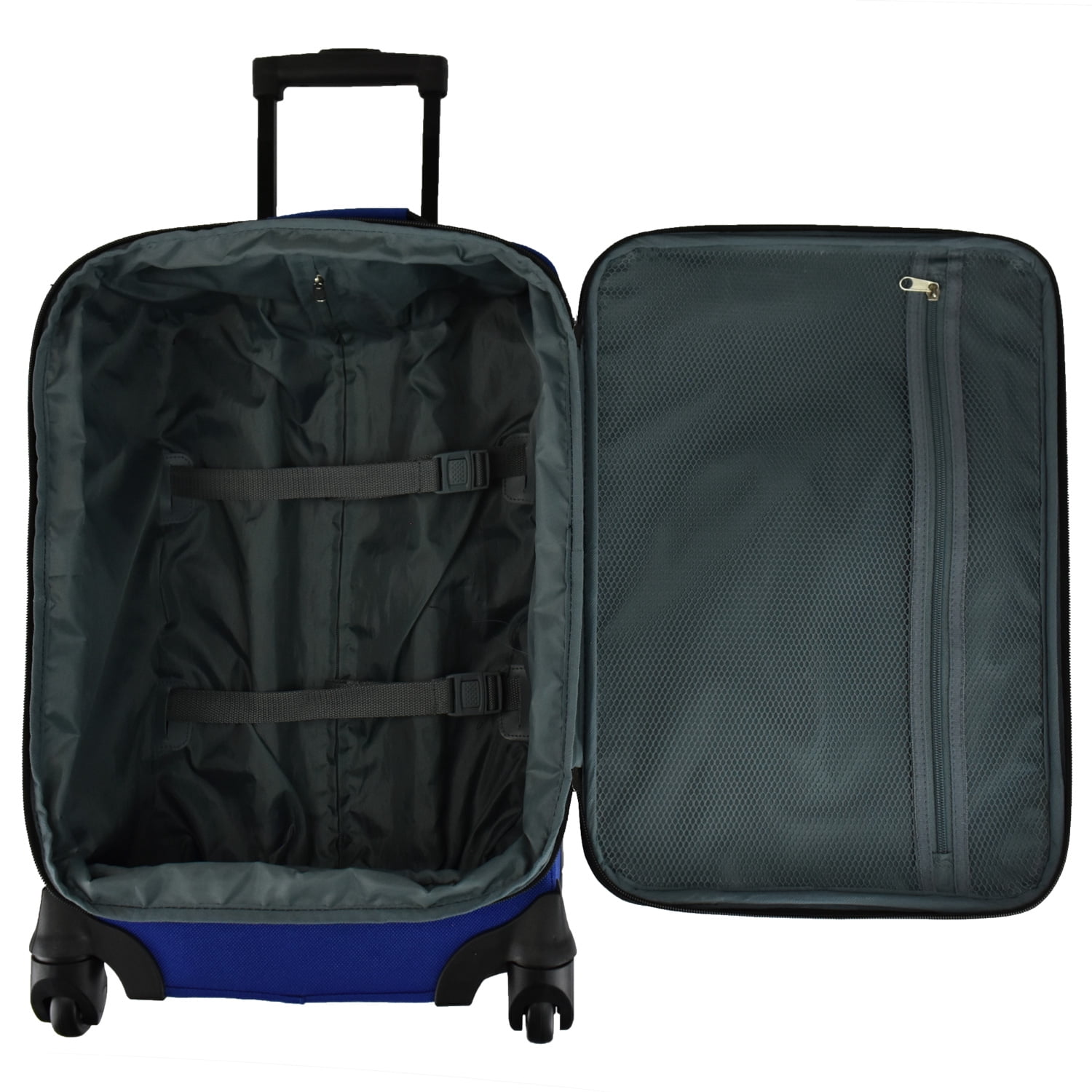 U.S. Traveler Charleville Fabric Expandable Spinner Luggage, Mazarine Blue, 29" Checked Large