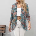 thumbnail image 2 of Blusa de manga 3/4 para mujer, informal, cómoda, con estampado de cárdigan Pompotops qwe20522, 2 of 8