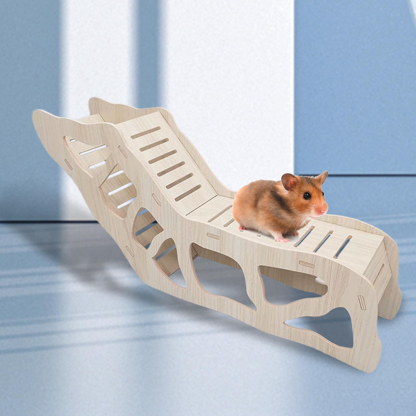 Bvdfgk Hamster Climbing Toy Wooden Ladder Climbing Toy Cage Accessories Gerbils Hamster Style B 45x19.5cm