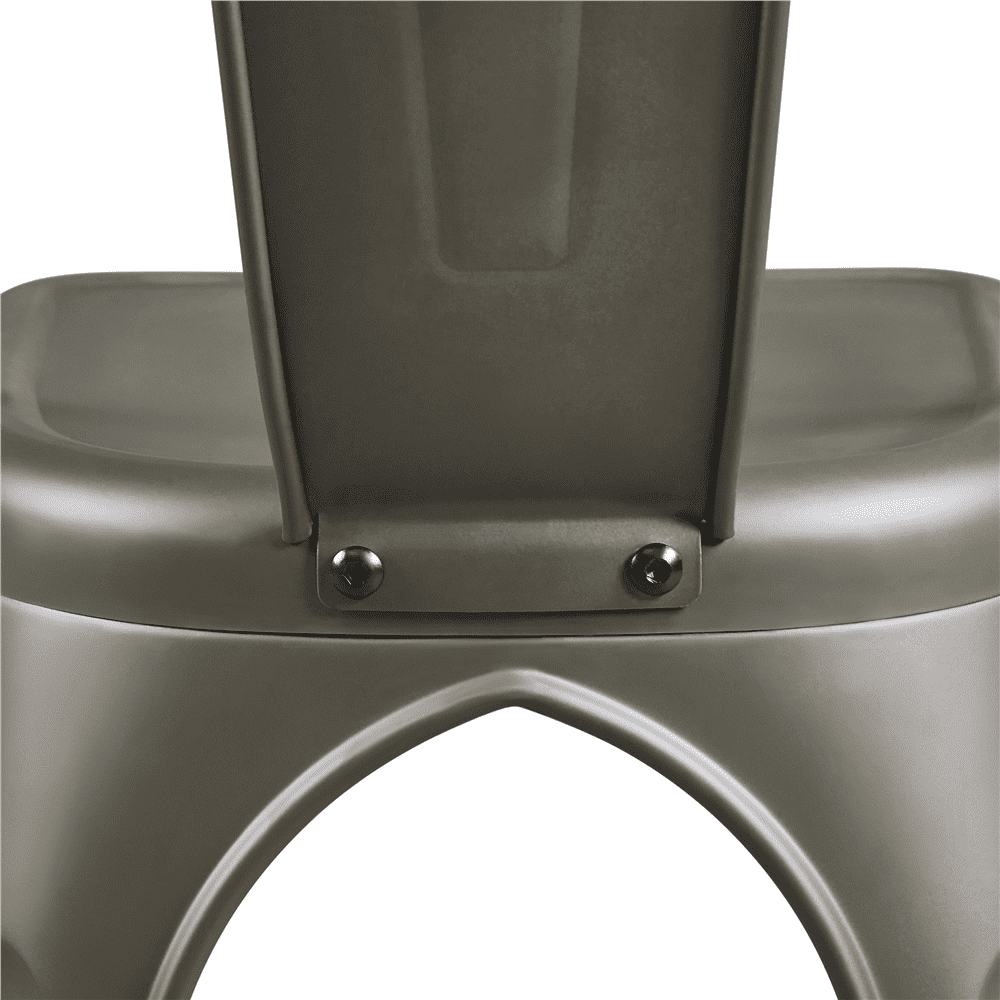 Alden Design Industrial Modern Metal Dining Chairs, Set of 4, Gunmetal Gray