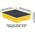 thumbnail image 2 of GXCZ Modular Spill Platform With Drain, Anti Slip Detachable Leakproof Oil Barrel Tray, Plastic Containment Pallet For Factory Garage Stack Paint Bucket ( Color : Yellow , Size : 49.5x36x10.5cm/19.48x14.17, 2 of 8