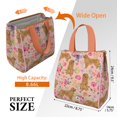 thumbnail image 3 of Golden Retriever with Flowers Insulated Lunch Bag for Women & Adults,Large Portable Soft Cooler Lunch Bag,Thermal Food Storage Tote with Pearl Cotton,8.66L,8.75x5.75x9.5 Inch, 3 of 6