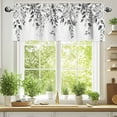 thumbnail image 2 of Rustic Floral Plant Valances for Windows, 60 x 18in, Pastoral Grey Eucalyptus Leaves Rod Pocket Kitchen Valance Curtain Light Filtering Window Treatments for Living Room Bedroom, 1 Panel, 2 of 7