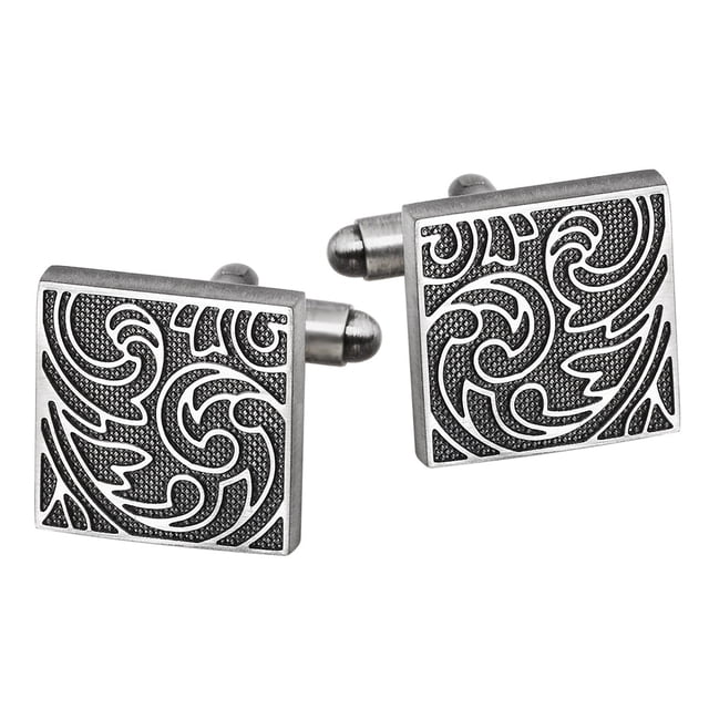 Gemelos cuadrados vintage para hombre con estampado retro de cobre