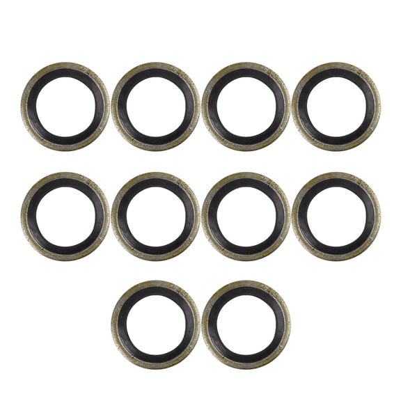 10pcs M10 Bronze Tone Auto Car Engine Oil Drain Crush Flat Bonded Washer Gaskets