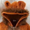 thumbnail image 6 of CAICJ98 Baby Jumpsuit with Cute Bear Hoodie Warm Fleece Lined Newborn Snowsuit Rompers Baby Boy Girl Winter Coat (Brown,3-6 Months), 6 of 7
