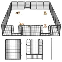 Jhsomdr Dog Playpen Outdoor 24 Panels 40" Height Heavy Duty Metal Dog Fence with Gate Pets Puppy Playpen Exercise Dog Pen for Small/Medium/Large Dogs