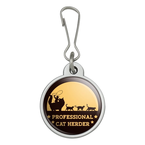 Professional Cat Herder Funny Jacket Handbag Purse Luggage Backpack Zipper Pull Charm