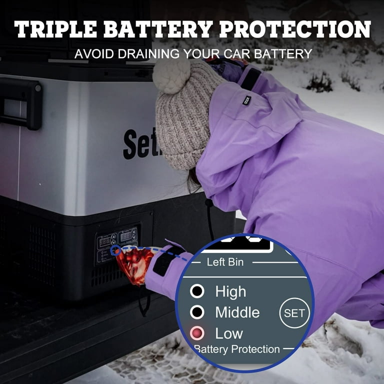Setpower PT55 12V Portable Cooler/Freezer, 58 Quart, 0℉-50℉, Dual