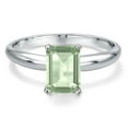 thumbnail image 3 of Gem Stone King 900 Platinum Green Prasiolite Engagement Ring for Women | 1.50 Cttw | Emerald Cut 8X6MM | Gemstone Birthstone | Size 6, 3 of 6