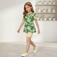 thumbnail image 4 of Grblisyd Girls Hawaiian Outfits Tops + Elastic Waist Shorts Clothing Sets Summer Clothes 1-13 Years, 4 of 6