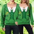 thumbnail image 1 of ICHUANYI Liquidación Camisa unisex del día de San Patricio Sudadera con cuello redondo Novedad Gráfico Suéter de manga larga Camisas para parejas para él y ella ICHUANYI WER202308230327, 1 of 6