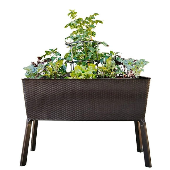 Polymer Outdoor Products 19.5" L x 44.5" W x 29.75" H Raised Garden Bed, Brown