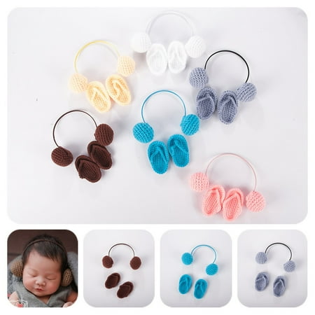 

Archer Newborn Baby Mini Wool Knitted Slippers with Headphone Toy Outsuit Photo Props