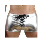Ducklingup Men's Sexy Lingerie Gilded Patent Leather Boxer Luxury Bottoms