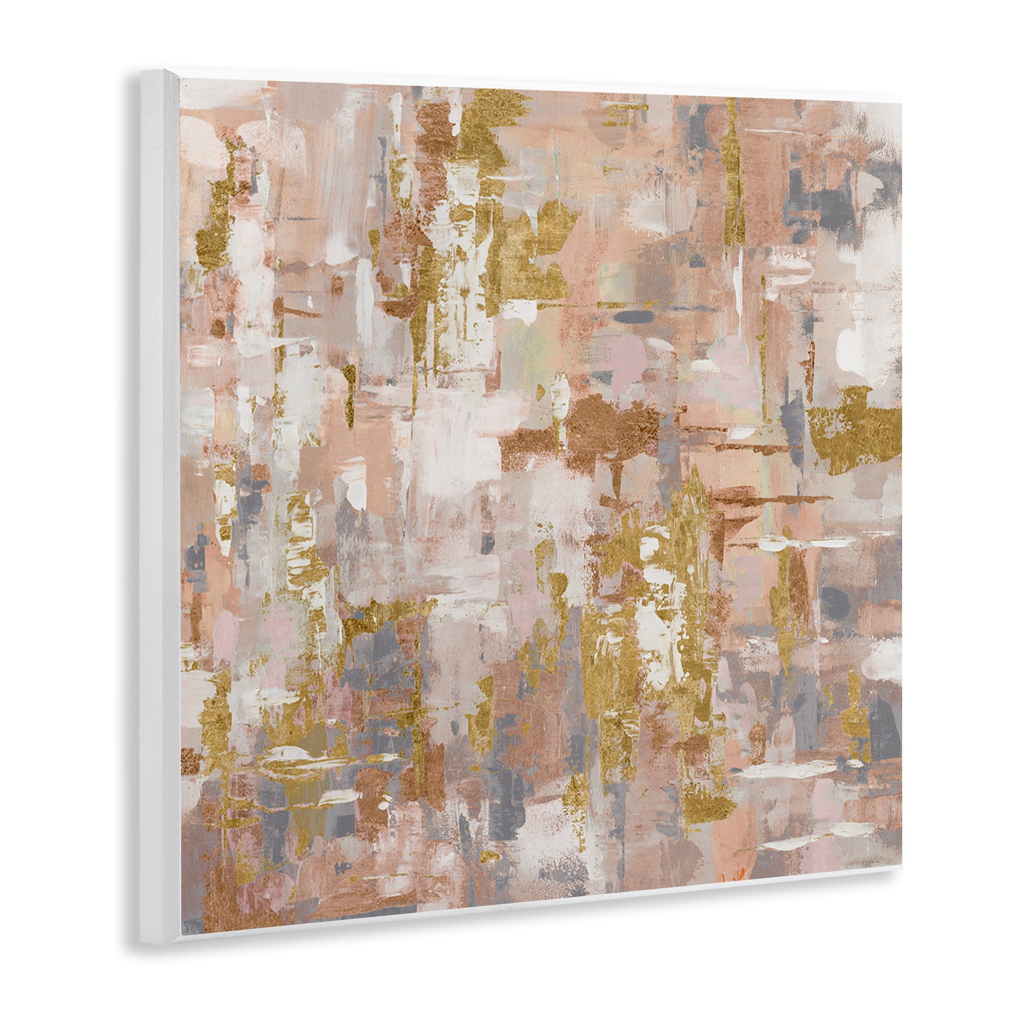 Stupell Industries Abstract with Paint Streaks Abstract Painting Unframed Art Print Wall Art, 12 x 12