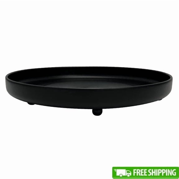 Metal Plant Saucer 8In Durable Black Water Catcher Drip Tray Indoor Outdoor Use