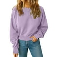 thumbnail image 3 of Soft Crewneck Cropped Sweatshirt For Women Long Sleeve Lightweight Basic Crop Tops 2025, 3 of 3