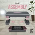 thumbnail image 2 of WF Athletic Supply Aerobic Stepper Set with Dumbbells & Measuring Tape, Adjustable Height 2 Level Risers Workout Exercise Step Platform Trainer for Home Gym Exercise Fitness Workout, Pink, 2 of 8