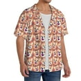 thumbnail image 2 of Sikiie Corgi Head with Floal Men's Wrinkle Free Untucked Cuban Shirt Business Casual Button Down Shirts Short Sleeve ShirtMedium, 2 of 5
