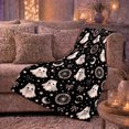 thumbnail image 5 of Cute Ghosts with Moons and Bows and Stars, Whimsical Halloween Style for Halloween Lovers, Pastel Spooky Pattern and Halloween Gift, Cozy Flannel Blanket for Playroom and Bedroom, Home Decor, 5 of 8