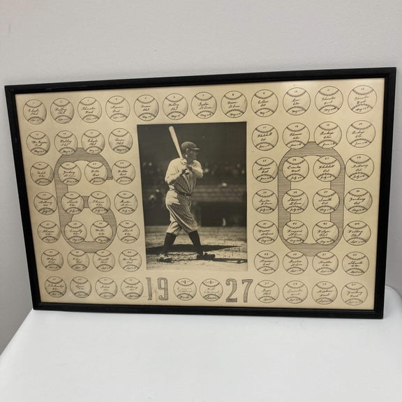 Babe Ruth Signed 60 Home Run Photo Display Given to Teammate PSA DNA Historic