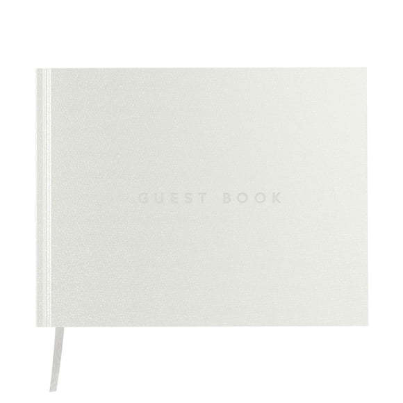 Libro de visitas The Useful Co. Cuero clásico de encuadernación dura blanca
