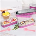 thumbnail image 5 of 30 pack pink Mini Loaf Baking Pans With Lids and spoons, 6.8oz Rectangle Aluminum Foil Mini Cake Baking Pans Tins Containers,Disposable Cupcake, Cheesecake, Cream Pudding, Baking Cup Muffin Molds, 5 of 7
