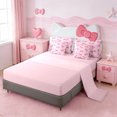 thumbnail image 3 of Erosebridal Cute Pink Bowknot Kids 7-Piece Twin Bedding Sets,Kawaii Coquette Bowtie Bedding Comforter Set For Girls,Pink Reversible, 3 of 7