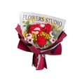 thumbnail image 2 of Flores de punto hechas a mano Flores artificiales Decoración de primavera Ramo de flores de ganchillo Rojo, 2 of 9