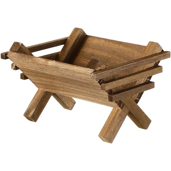 Wooden Baby Jesus Manger Ornament Mini Manger Scene Nativity Manger Scene For Office Bookshelf Christmas Supplies