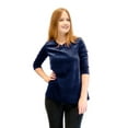 thumbnail image 1 of Vivian's Fashions Top - Velour V-Neck 3/4 Sleeve Top, 1 of 5