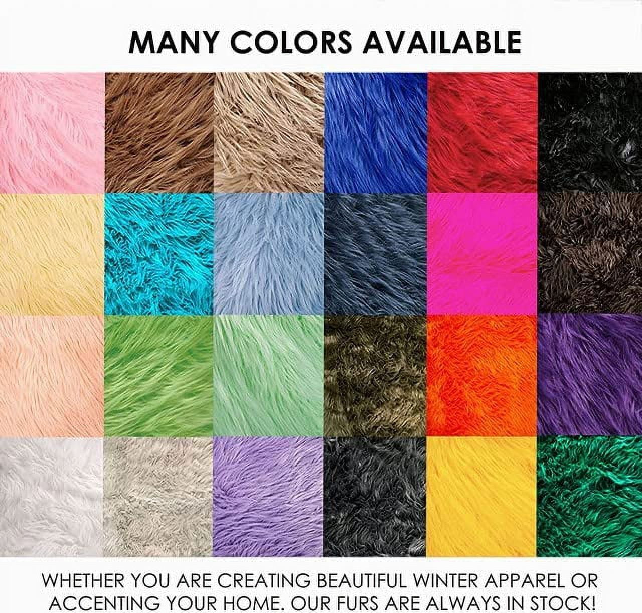 FabricLA Shaggy Faux Fur Fabric - 28" X 28" Inches Pre Cut - Use Fake Fur Fabric for DIY Craft, Fashion Accessory, Home Decoration, Hobby