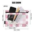 thumbnail image 3 of Dailycode 2 Pack Pencil Pouch for 3 Ring Binder Smooth Zipper Folders with Pockets Clear Window Pencil Case, Pink White Gingham, 3 of 6