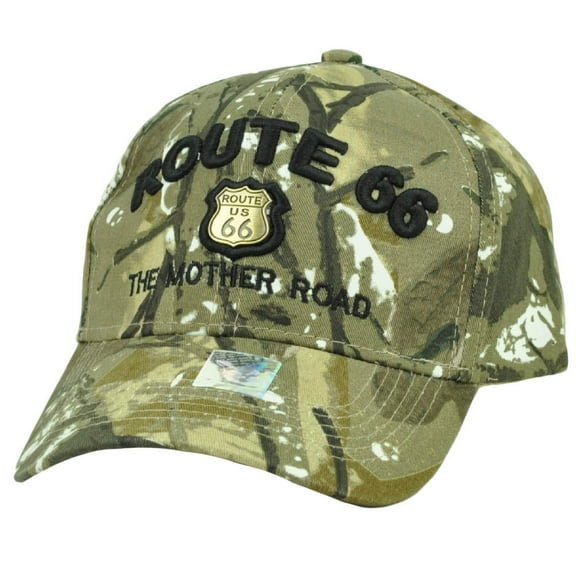 Historic Route 66 US First Highway Hat Cap Camouflage Camo Gold The Mother Road