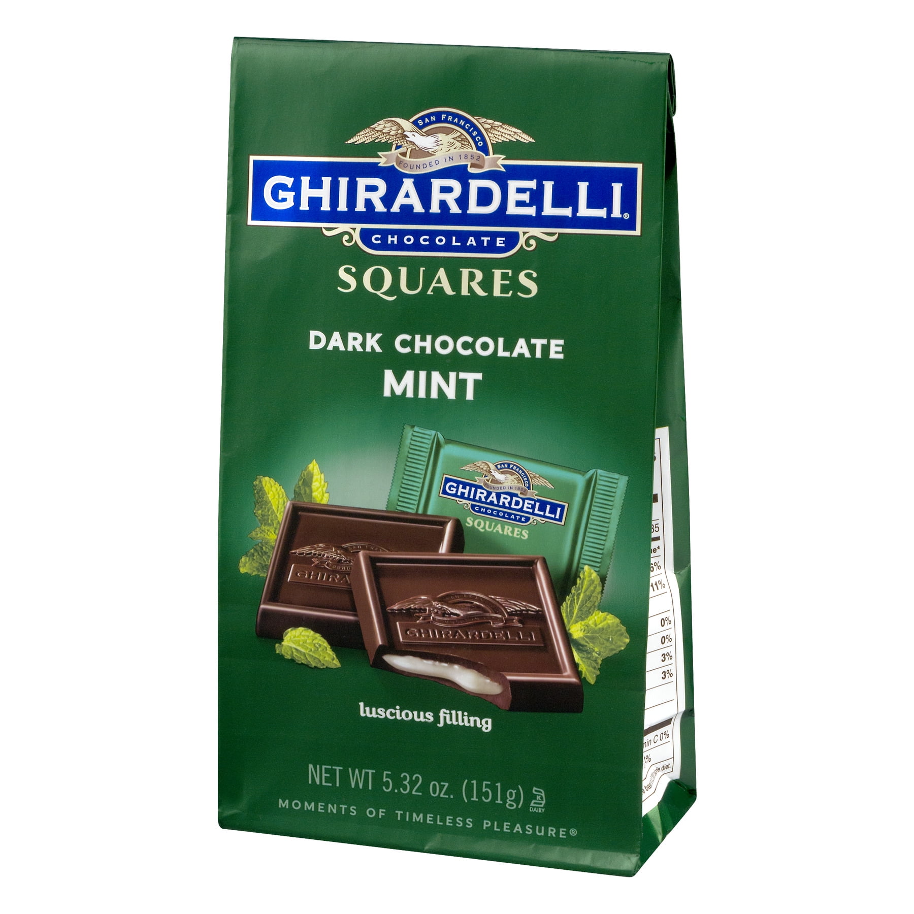 Ghirardelli Squares Dark & Mint Dark Chocolates, 5.32 Oz. - Walmart.com ...