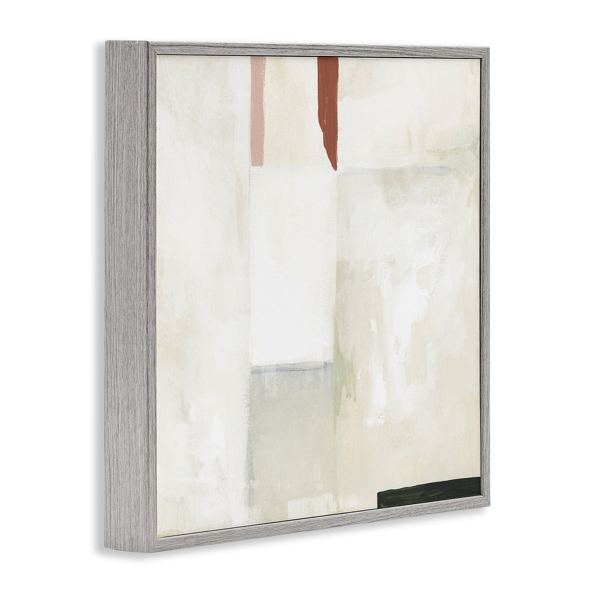 Stupell Industries Neutral Abstract Simplicity Abstract Painting Gray Framed Art Print Wall Art, 17 x 17