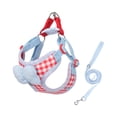 thumbnail image 2 of Xl Size, Pack Of 2 Checkered Bow Decor Dog Harness And Leash Set, No Pull Explosion Proof Breathable Adjustable Harness For Daily Walking Training Outdoor Activities For Family, 2 of 4