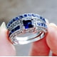 thumbnail image 4 of Anillos para mujeres Combinación de circonio cúbico Dos en Uno Boda Anillo de compromiso Sets, 4 of 5