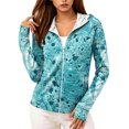 thumbnail image 3 of UPF 50+ Sun Protection Hoodie for Women - Abstract Fluid Art Print Long Sleeve Zip Up Jacket with Thumbholes & Pockets, Lightweight Summer Active Rash Guard Green L, 3 of 6