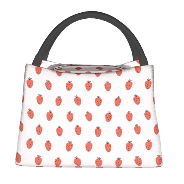 Balery Strawberry Bolsa de Aislamiento Portátil – Bolsa de Almuerzo con Forro de Aluminio Mejorado, Funda Impermeable y Fácil de Limpiar para Picnic y Caja de Almuerzo