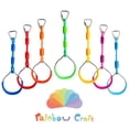 thumbnail image 1 of Rainbow Craft 7-Pack Colorful Ninja Rings - Gymnastic Ring, Swing Bar Ring, Monkey Rings for Backyard Ninja Warrior Obstacle Slackline Kits, 1 of 8