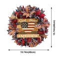 thumbnail image 3 of HmNPlay 4th of July Wreath - Handmade Patriotic Memorial Day Front Door Decor, Reusable American Flag Wreath for Veterans Day, Summer Porch Decor with Vibrant All-Weather Flowers, 3 of 7