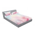 thumbnail image 3 of Ambesonne Modern Fitted Sheet & Pillow Sham Set, Blossoms Flowers Buds, Twin, Fuchsia White, 3 of 3