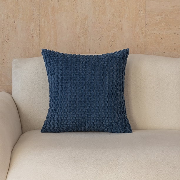 Xiao Hua Cojín decorativo - 45 x 45 cm, azul oscuro, cojines decorativos para sofá, cojines para sala de estar, cojines para cama, cojín decorativo suave de poliéster PP relleno de algodón (1 pieza)